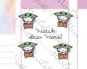 Baby Yoda Stickers Planner Stickers Journal Stickers Emoti Star Wars inspired stickers Cat Stickers C42