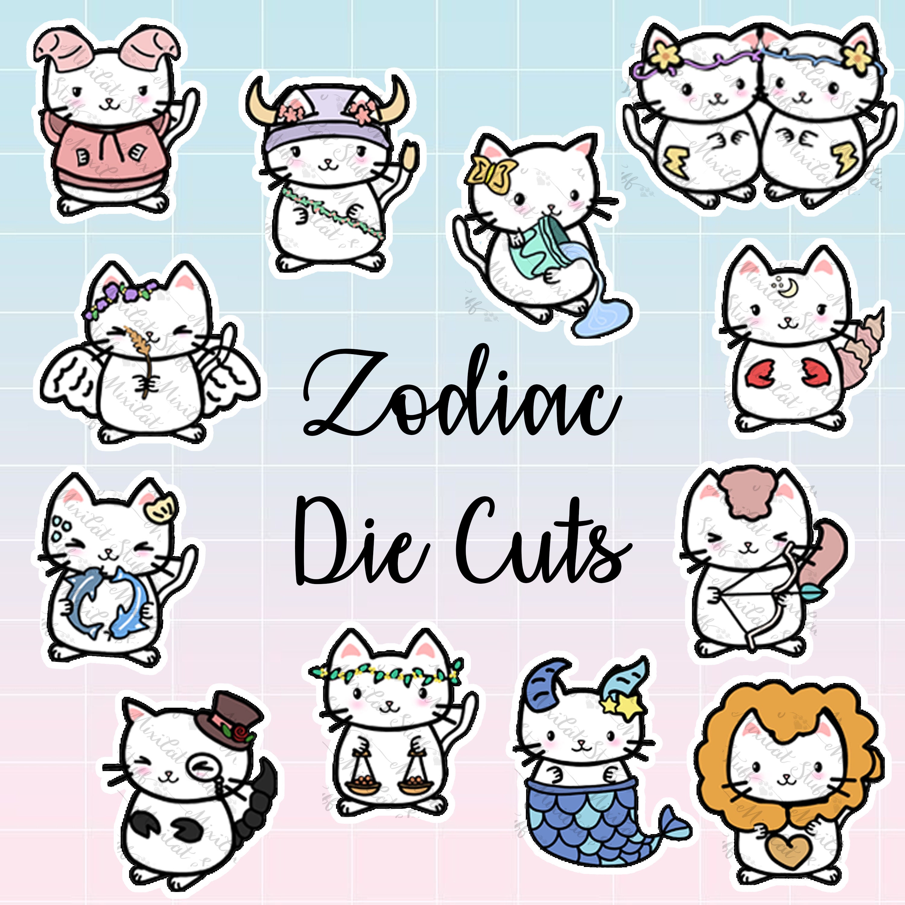 Zodiac Die Cuts | Aries Libra Pisces Scorpio Virgo Leo Taurus Caprico…