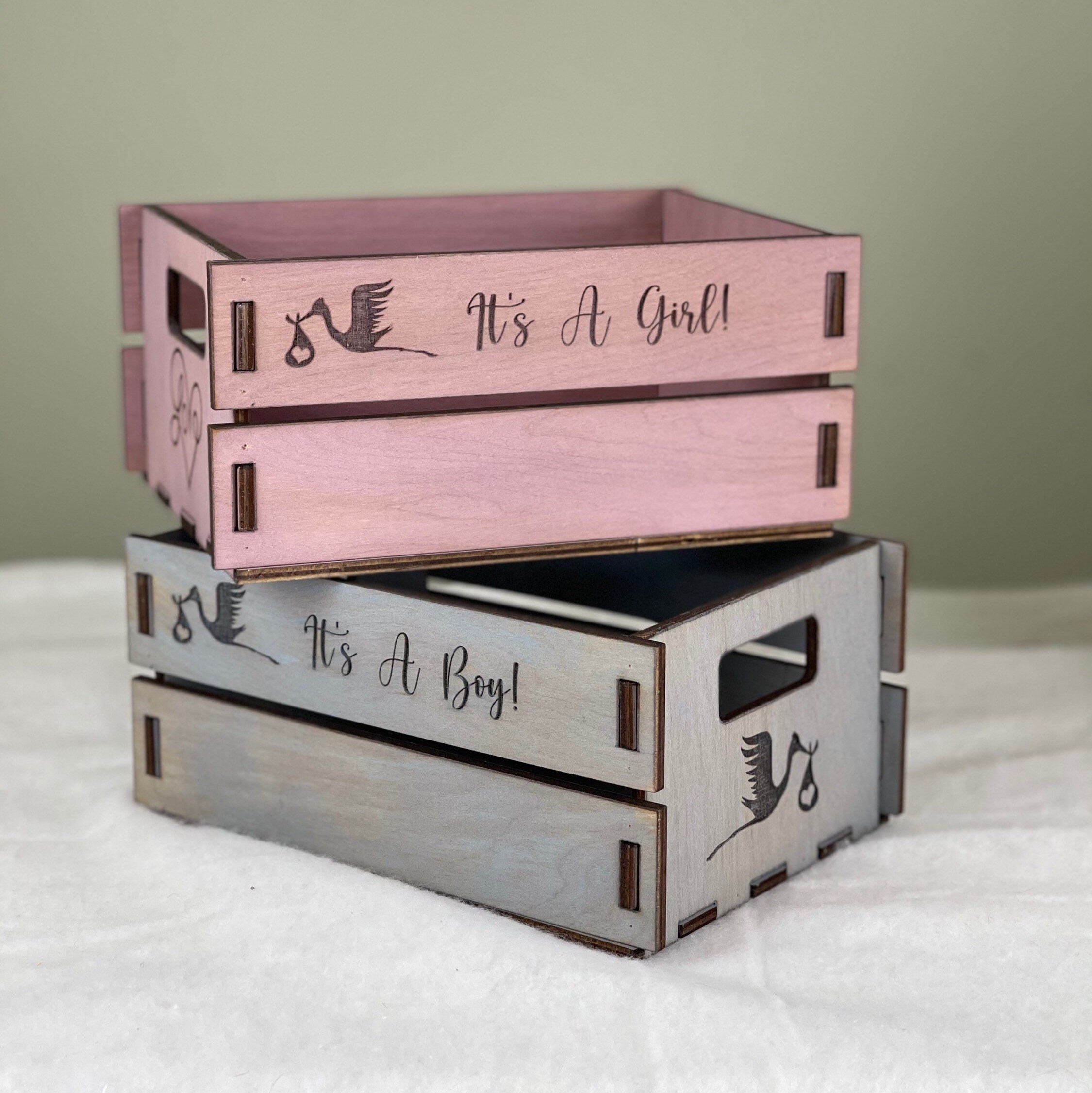 Baby Shower Gift Crate Gift Crate Wood Gift Crate It's Etsy