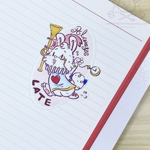 Alice im Wunderland weißes Kaninchen immer spät laminierte Vinyl-Aufkleber
