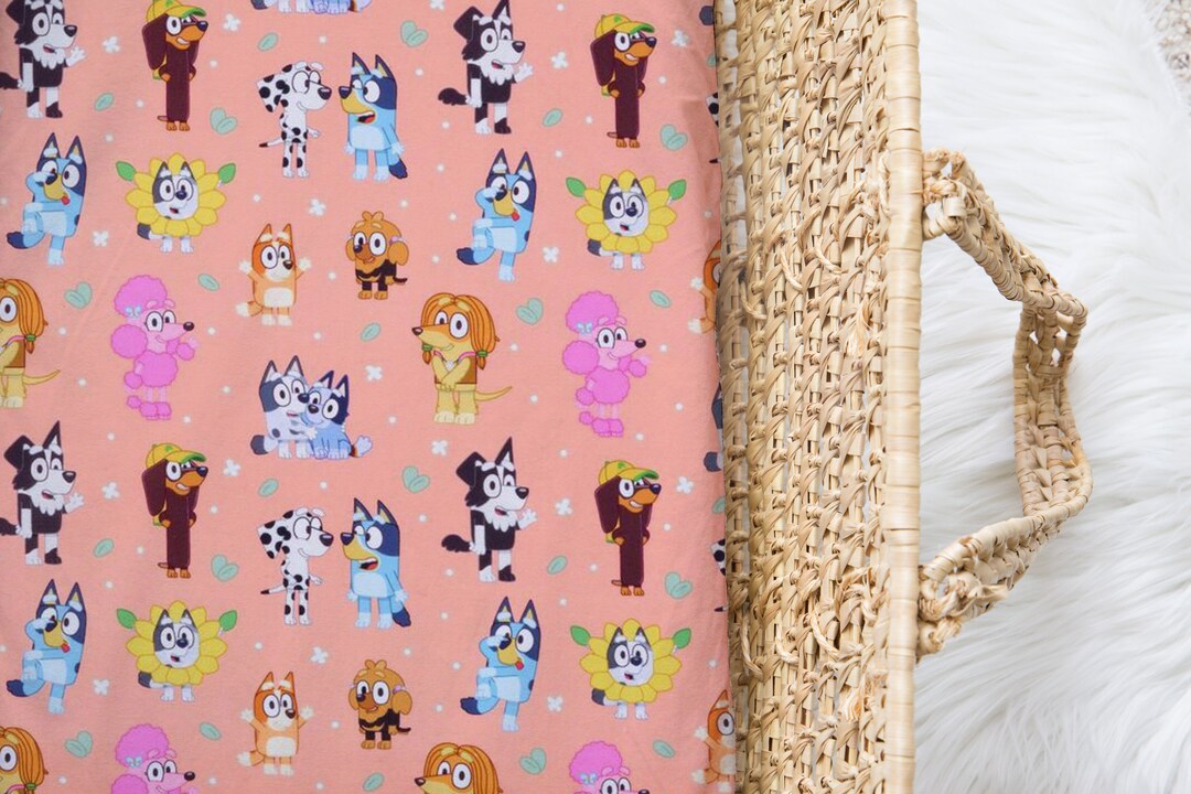 Australian bluey cartoon cot bassinet pillowcase sheet set l baby bed
