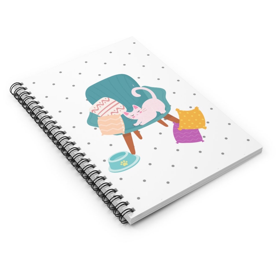 Discover Ladies Large Cat Spiral Notebook/ Cat Journal/ Cute Cat Notebook Covers