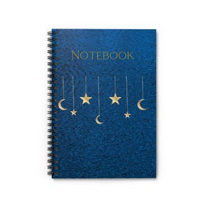 Moonlit Dreams Spiral Notebook, Celestial Journal, Starry Night Note Pad, Gift for Students, Inspirational Writing