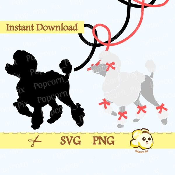 Poodle SVG, Sock Hop PNG, Fifties Clip Art, Dog Cut File, Digital graphics