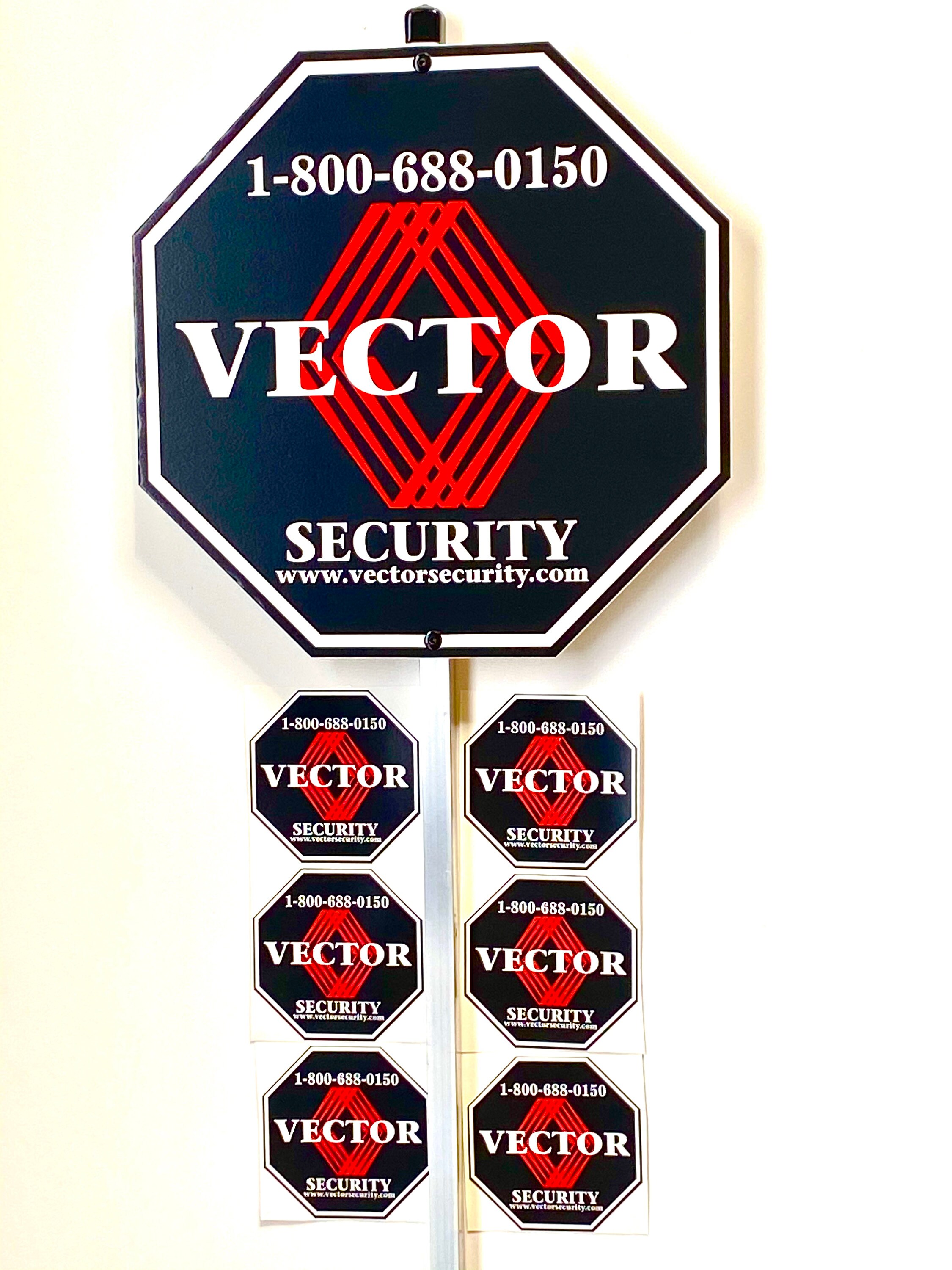HOME VECTOR SECURITY yard sign with 6 stickers for doors and Etsy