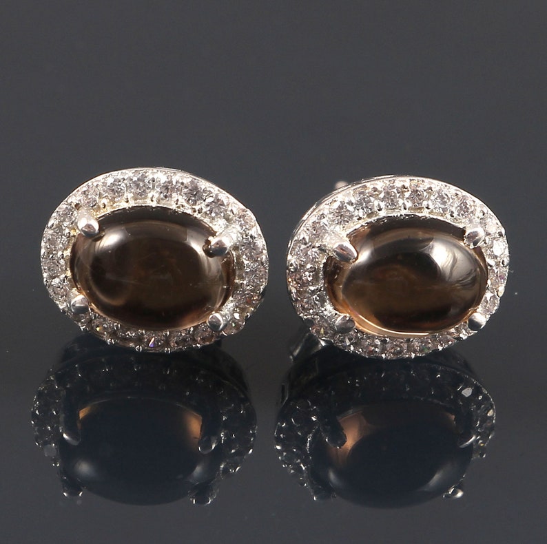 Natural Smoky Quartz Dangle Earrings925 Sterling Silver EarringsSmoky Quartz EarringsAnniversary GiftBridesmaid GiftGift for Women.