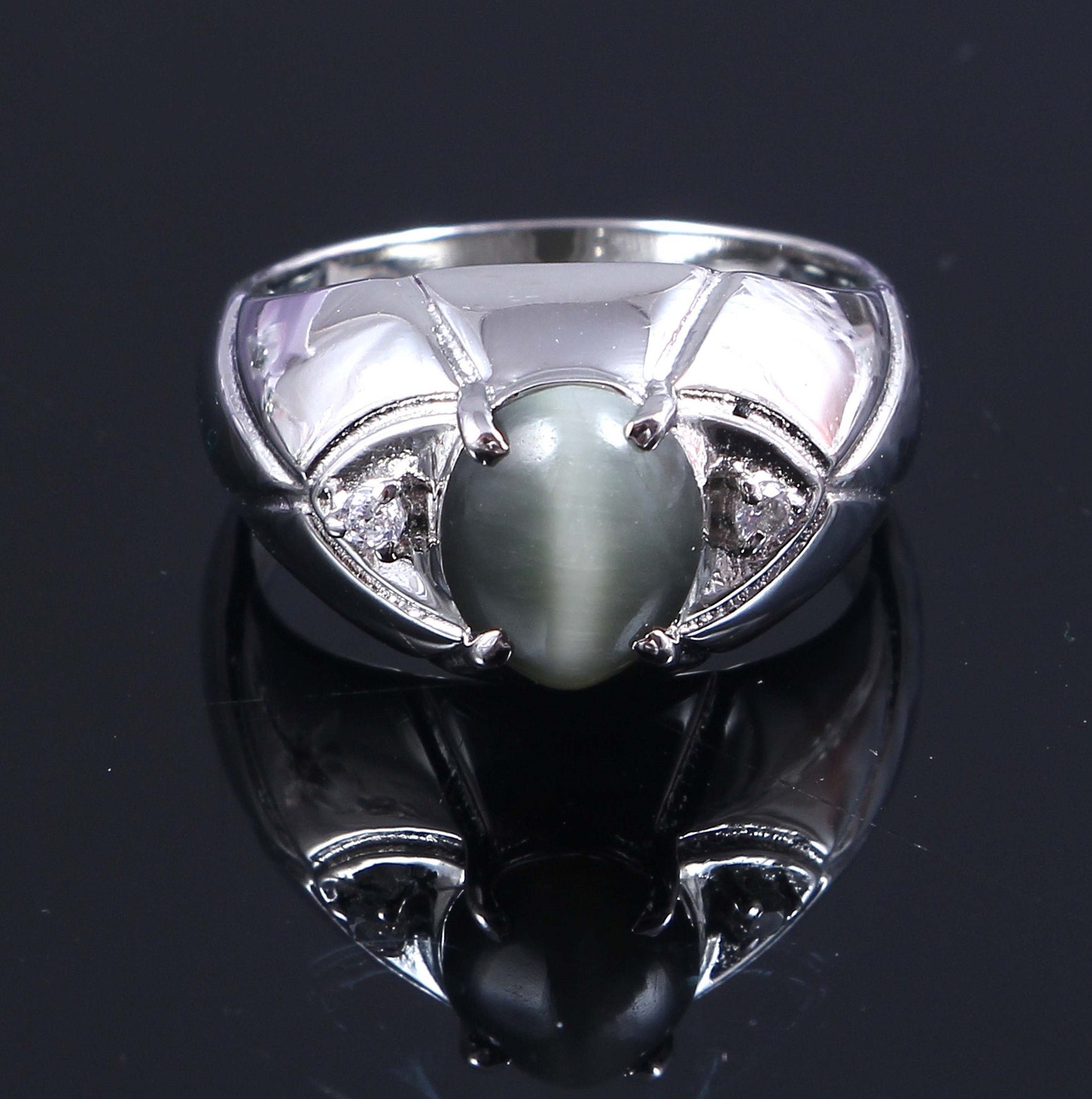 Natural Cats Eye Ring/925 Sterling Silver Ring/Cats Eye Etsy