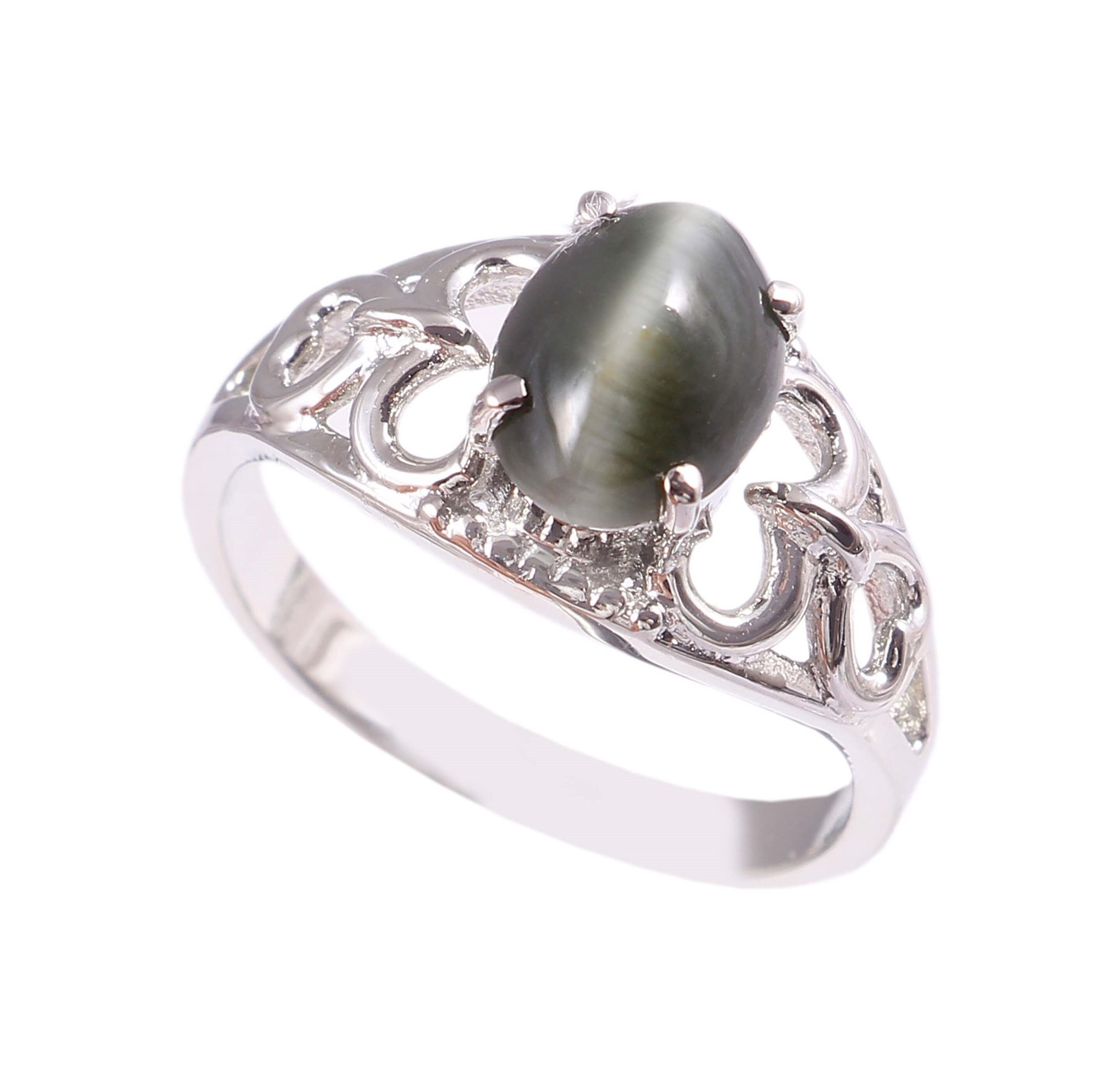 Natural Cats Eye Ring/925 Sterling Silver Ring/Cats Eye Etsy