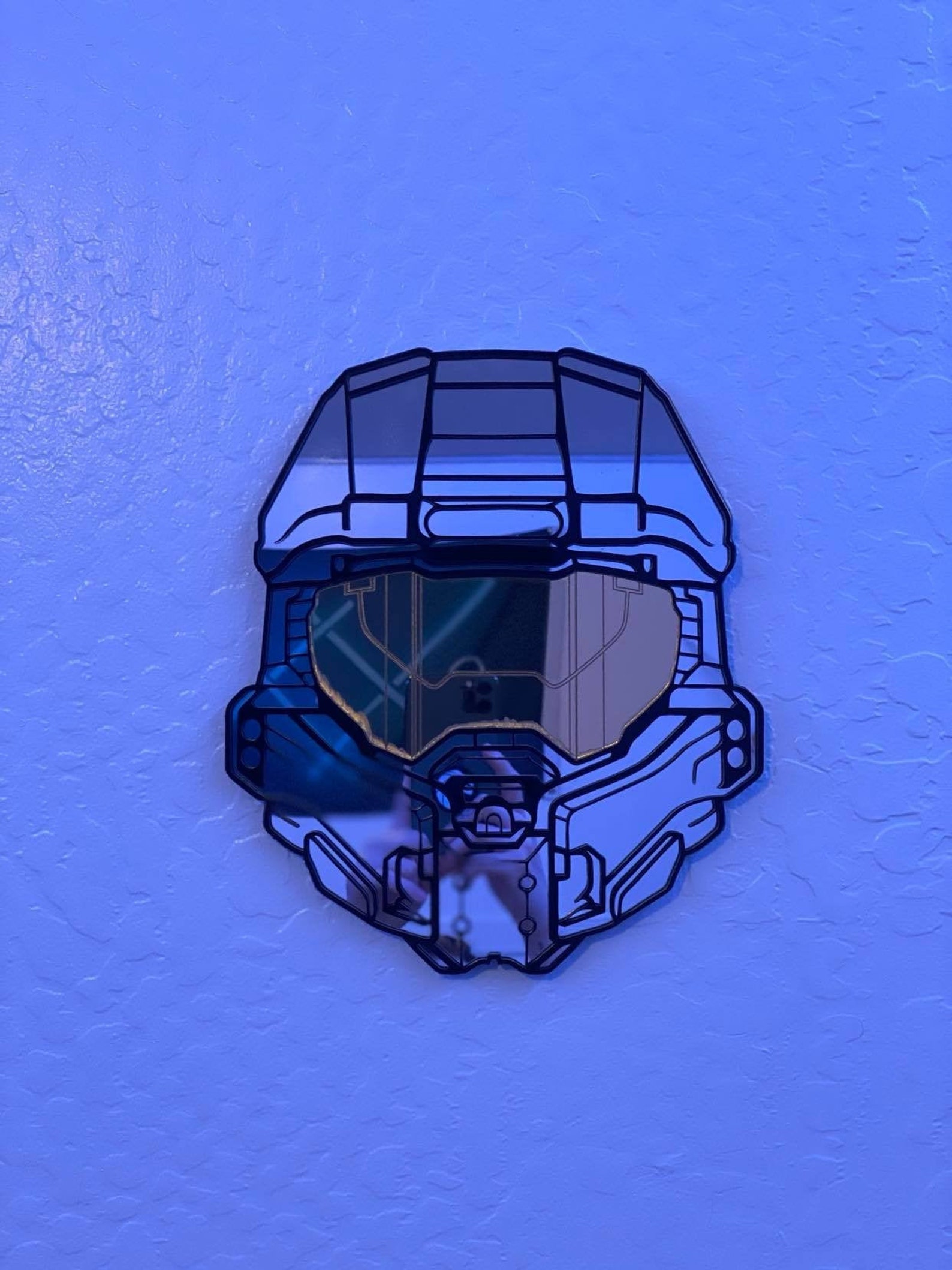 Halo Master Chief Helmet Acrylic Wall Art Mirror Acrylic Etsy