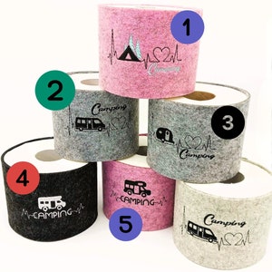 Storage of toilet paper for the caravan felt cuff gift and decoration idea for campers image 3