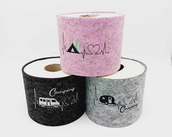 Aufbewahrung Toilettenpapier für den Wohnwagen - Manschette aus Filz - Geschenk und Dekoidee für Camper -