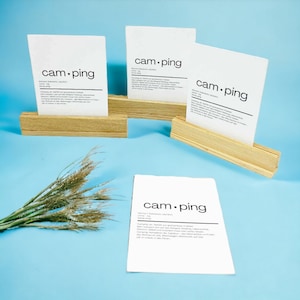 Definition Camping - stilvoll und minimalistische Karte - schwarzer Druck auf weißen Karton - Geschenkidee für Camper - P1
