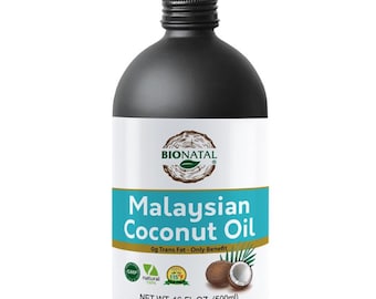 BioNatal Virgin Coconut Oil – 100% Pure, Cold-Pressed, Unrefined, Non-GMO | Natural Cooking Oil, Skin & Hair Moisturizer (16 oz)