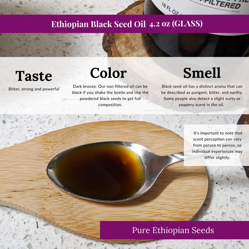 BioNatal Ethiopian Black Seed Oil – Cold Pressed Nigella Sativa Oil, Non-Filtered, 4.64% TQ, Immune Support – 4.2 Oz Free Shipping image 3