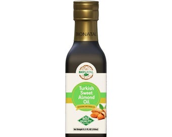 BioNatal Sweet Almond Oil – 100% Pure, Cold-Pressed from Turkish Almonds, Unrefined, Non-GMO | Natural Skin & Hair Moisturizer (5 oz)