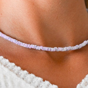 Purple Disc Bead Necklace