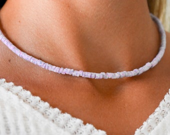 Purple Disc Bead Necklace