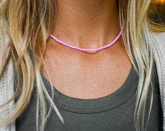 Light Pink Seed Bead Necklace