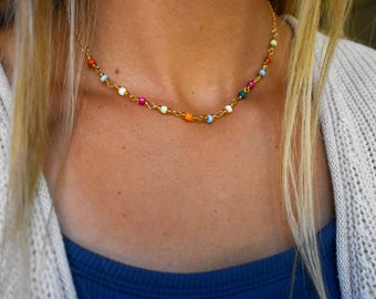 Multi Rosary Bead Necklace