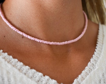 Light Pink Disc Bead Necklace