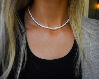 White Seed Bead Necklace