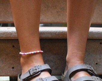Multi Color Disc Bead Anklet