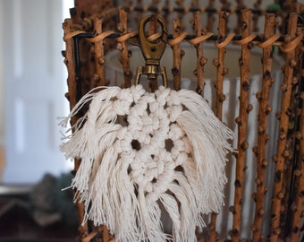 Creme Macramé Keychain