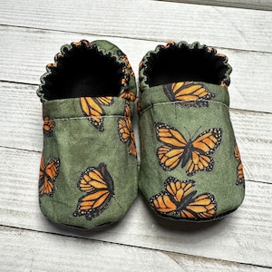 Monarch Butterflies, Reversible Baby Shoes, Soft Sole Baby Shoes, Butterfly Baby, Baby Gift Items