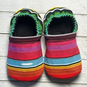 Serape Baby Moccasins: Reversible Soft Sole Crib Shoes