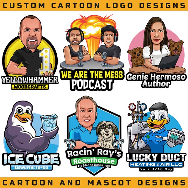 Benutzerdefiniertes Cartoon Logo, Maskottchen Logo, Karikatur Logo, Handgezeichnetes Logo, Tier Logo, Zeichentrickfigur Logo, Firmenlogo, Business Logo Design