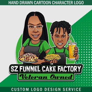 Custom Modern Mascot Logo, Cartoon Logo, Caricature Logo, Restaurant Logo, Food Business Logo, Chef Logo, Business Partnership Logo Design