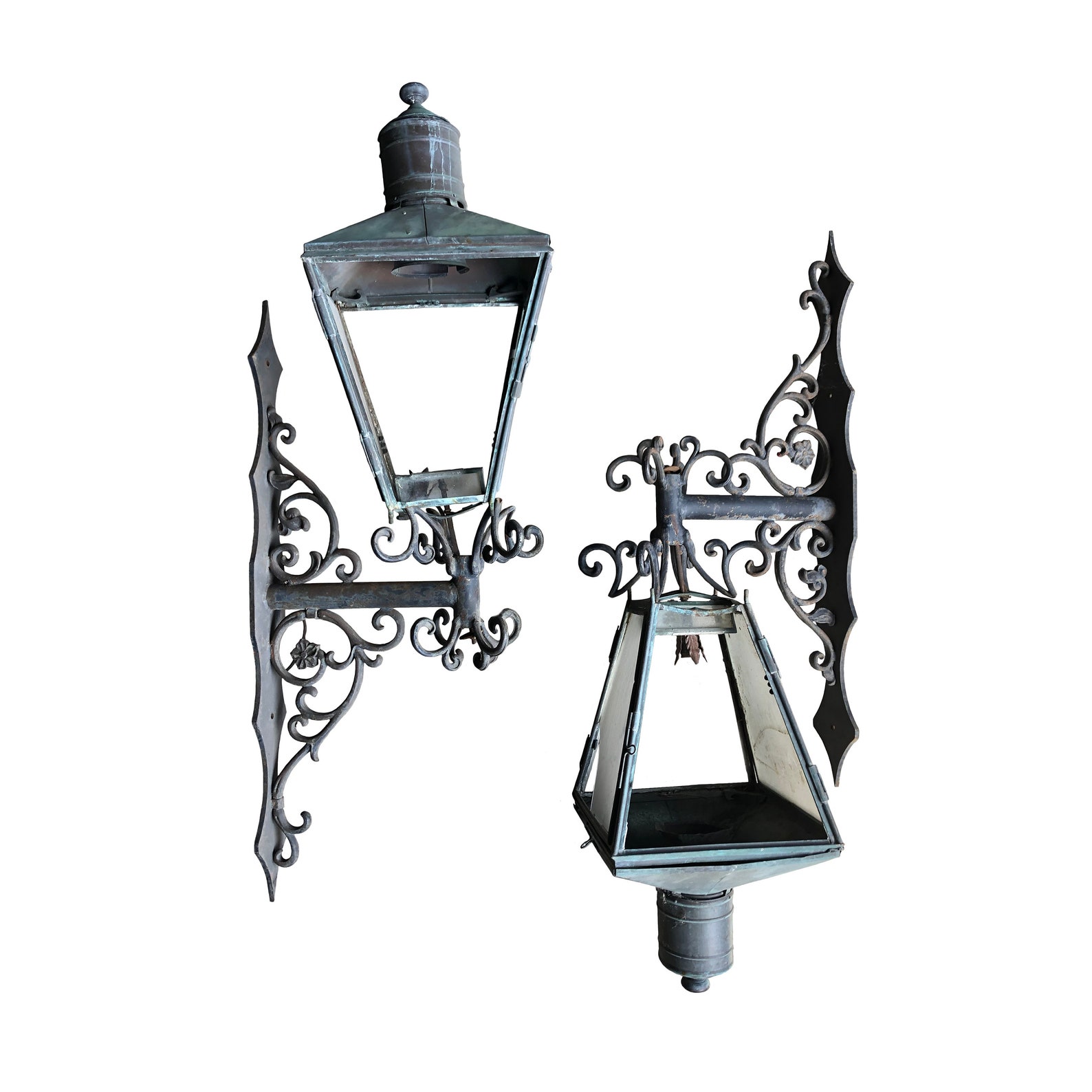 Massive Antique Victorian Copper Gas Lamp Street Lights with Etsy