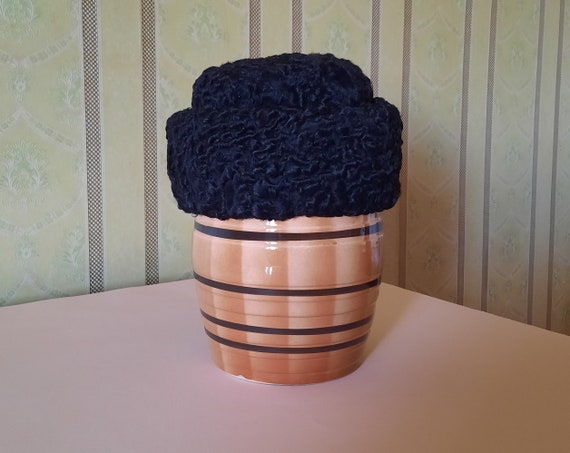 Soviet fur hat (karakul). Vintage winter hat
