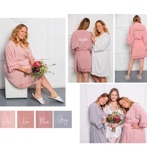 Plus Size 2XL 3XL 4XL Bride Bridal Bridesmaid Robes, Bridesmaid Gifts, Wedding Robes, Getting Ready Robes, Lace Robes, Plus Size Pajamas bild 6