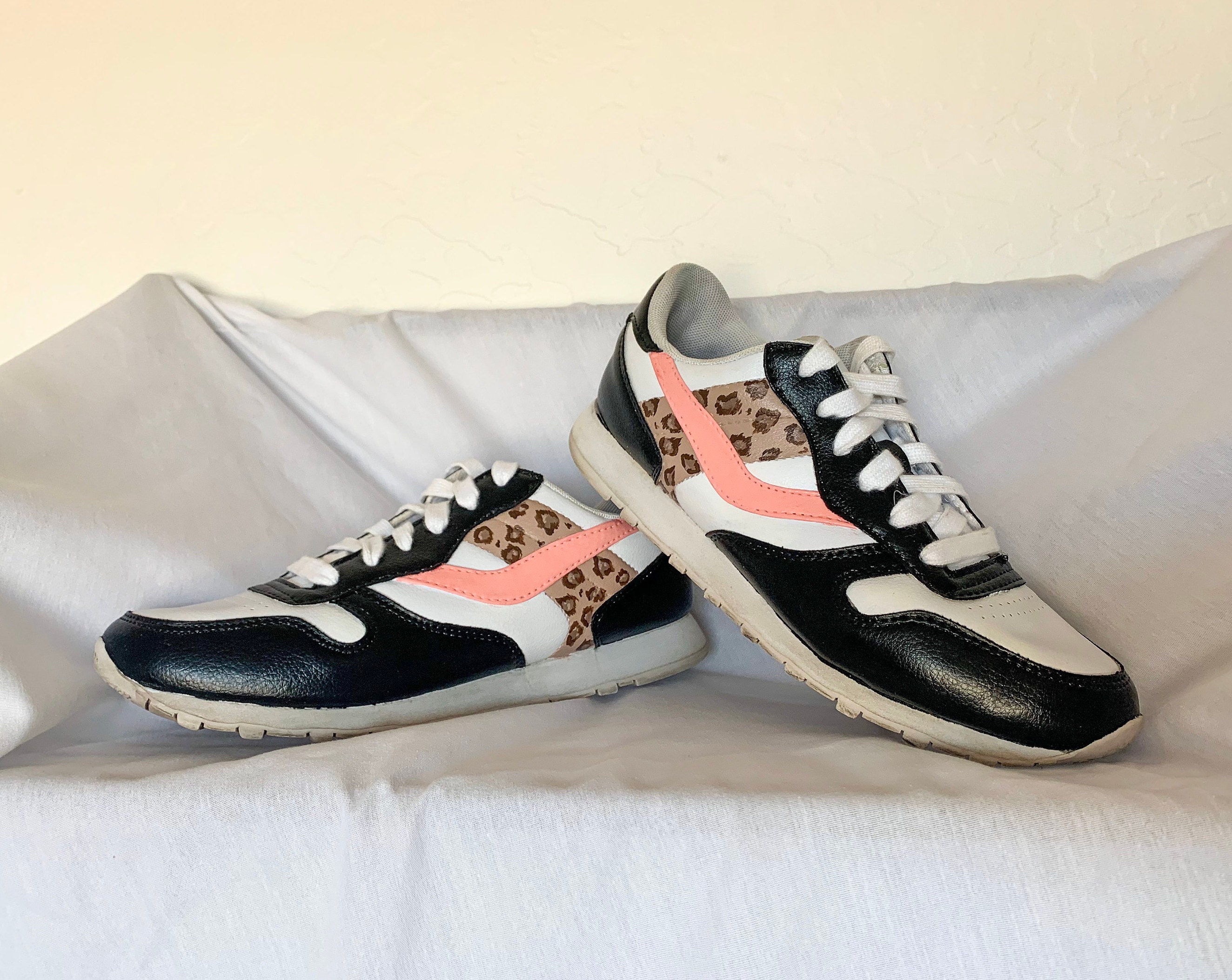 Painted Cheetah Print Reebok Knock Offs 