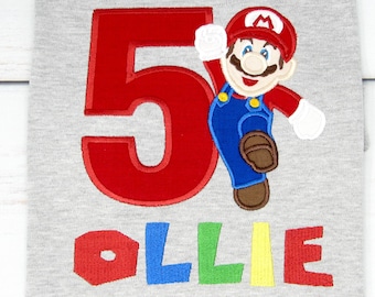 Boys Super Gamer Birthday Shirt, Personalized Gaming Birthday Shirt, Custom Name Number Shirt, Any Age Birthday Outfit