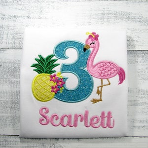 Flamingo Birthday Shirt,  Flamingo 3rd Birthday Shirt, Birthday Girl Shirt, 1st Birthday Shirt, Pink Flamingo Shirt, Tropical Birthday, Gift
