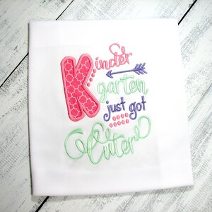 Embroidered Kindergarten Shirt: "Kindergarten Just Got Cuter" Back to School Outfit