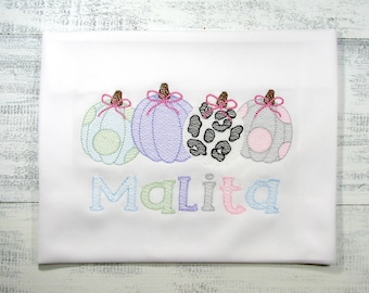 Personalized Embroidered Pumpkin Patch Shirt: Girls Fall Outfit