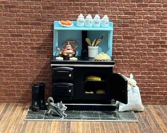 DIY Miniature Wood stove Starter Kit for Dollhouse or Diorama. Beginner Craft Kit for Miniature Decor & Hobby Projects. No: 11001-Set