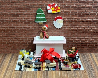 DIY Miniature Christmas Toys box Starter Kit for Dollhouse or Diorama. Beginner Craft Kit for Miniature Decor & Hobby Projects.No:14115B-Set