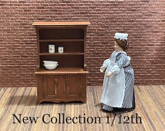 Step-Back Cupboard. Museum Quality. Handmade 1/12scale. 010-112.