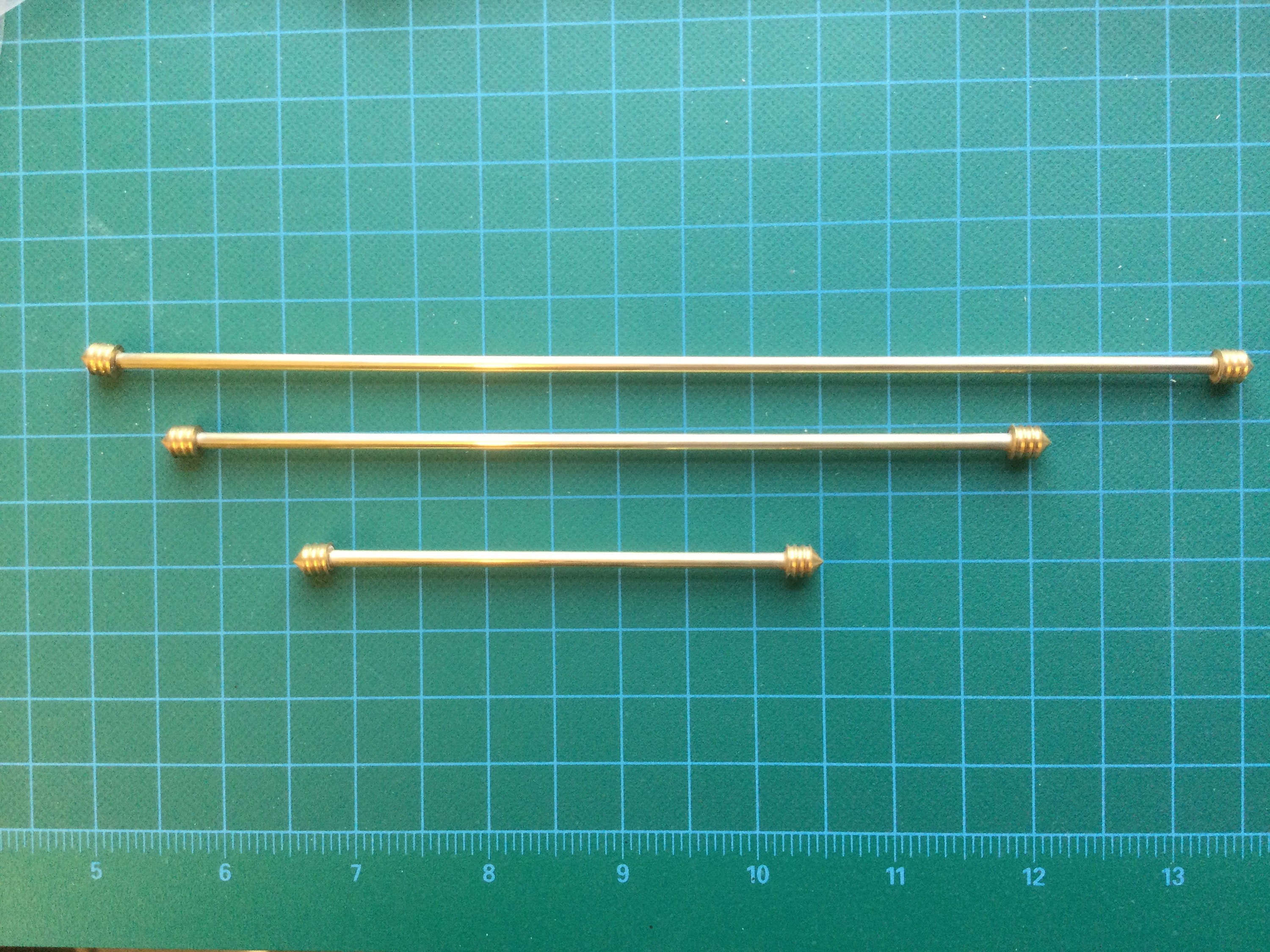 Solid Brass Curtain Rod With Fixings. Vintage Item 1/12. for Dollhouses. Handmade by a Craftsman