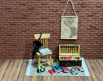 DIY Miniature Vintage Trunk Starter Kit for Dollhouse or Diorama. Beginner Craft Kit for Miniature Decor & Hobby Projects. No: 11110-Set