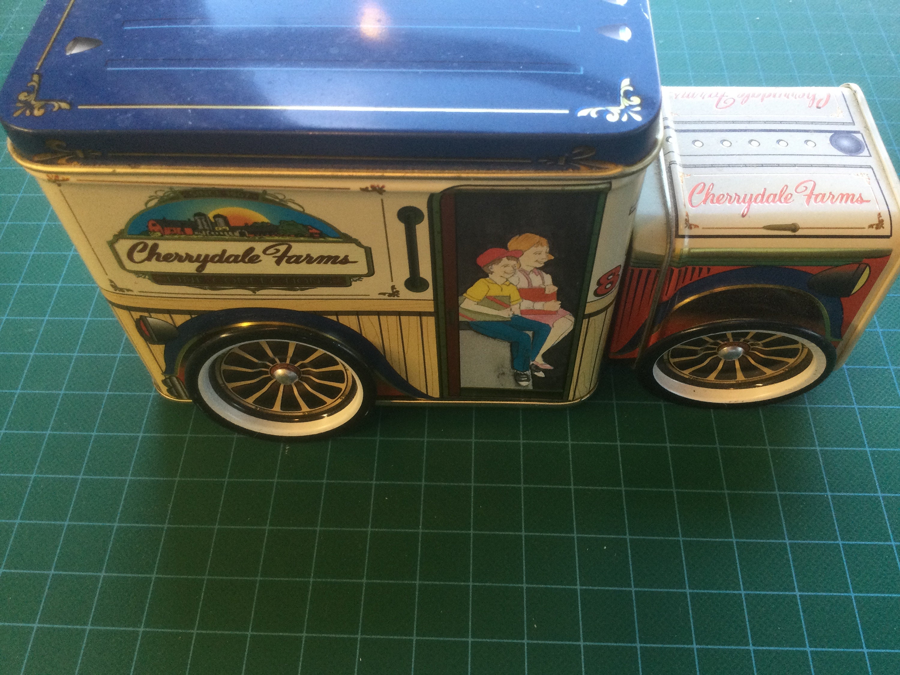 Cherrydale Farms Tin Truck Bank. Vintage Item. Etsy