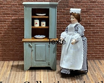 Small Stepback Cupboard. Museum Quality. Handmade 1/12 scale. 04-112.
