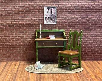 DIY Miniature Office Secretary Starter Kit for Dollhouse or Diorama. Beginner Craft Kit for Miniature Decor & Hobby Projects. No:11501-Set