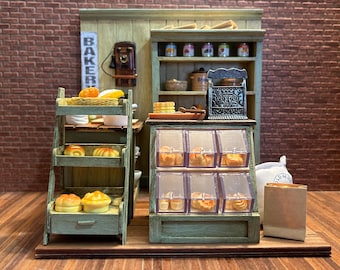 DIY Miniature Bakery Starter Kit for Dollhouse or Diorama. Beginner Craft Kit for Miniature Decor & Hobby Projects. No: 24611-Set