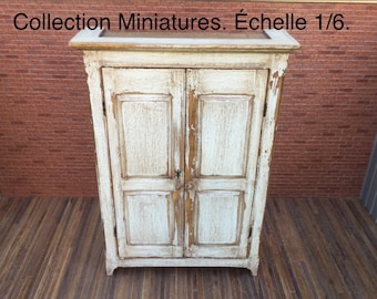 Tall 2 door Cupboard. Museum Quality. Handmade 1/6 scale. Series 2. No: 003