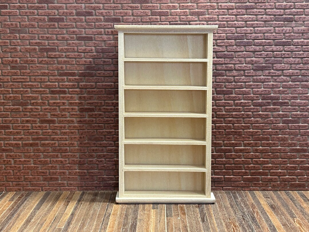 Beautiful Old Style Bookcase in Unpainted Wood. 5 Tablets. Etsy